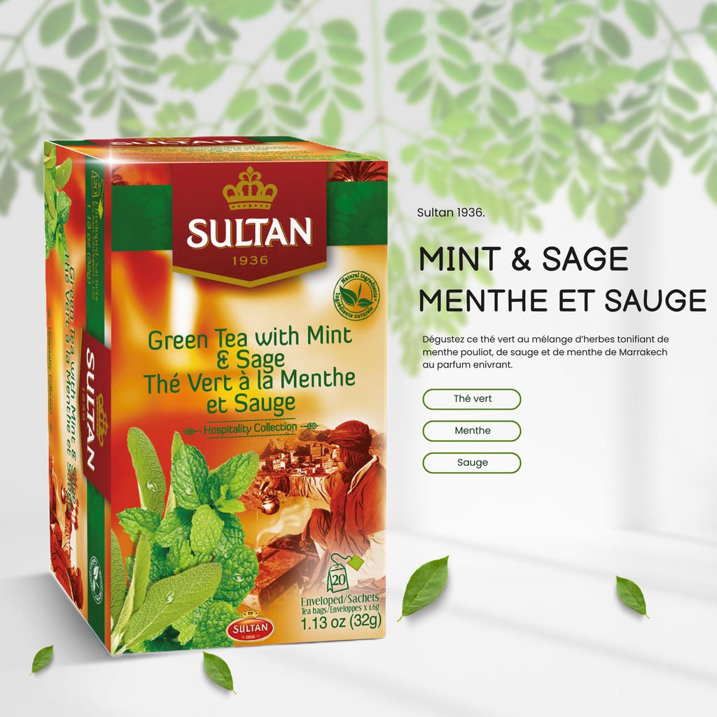Té verde con menta y salvia - en bolsitas de té