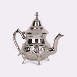 Kleine traditionell gravierte marokkanische Silber-Teekanne