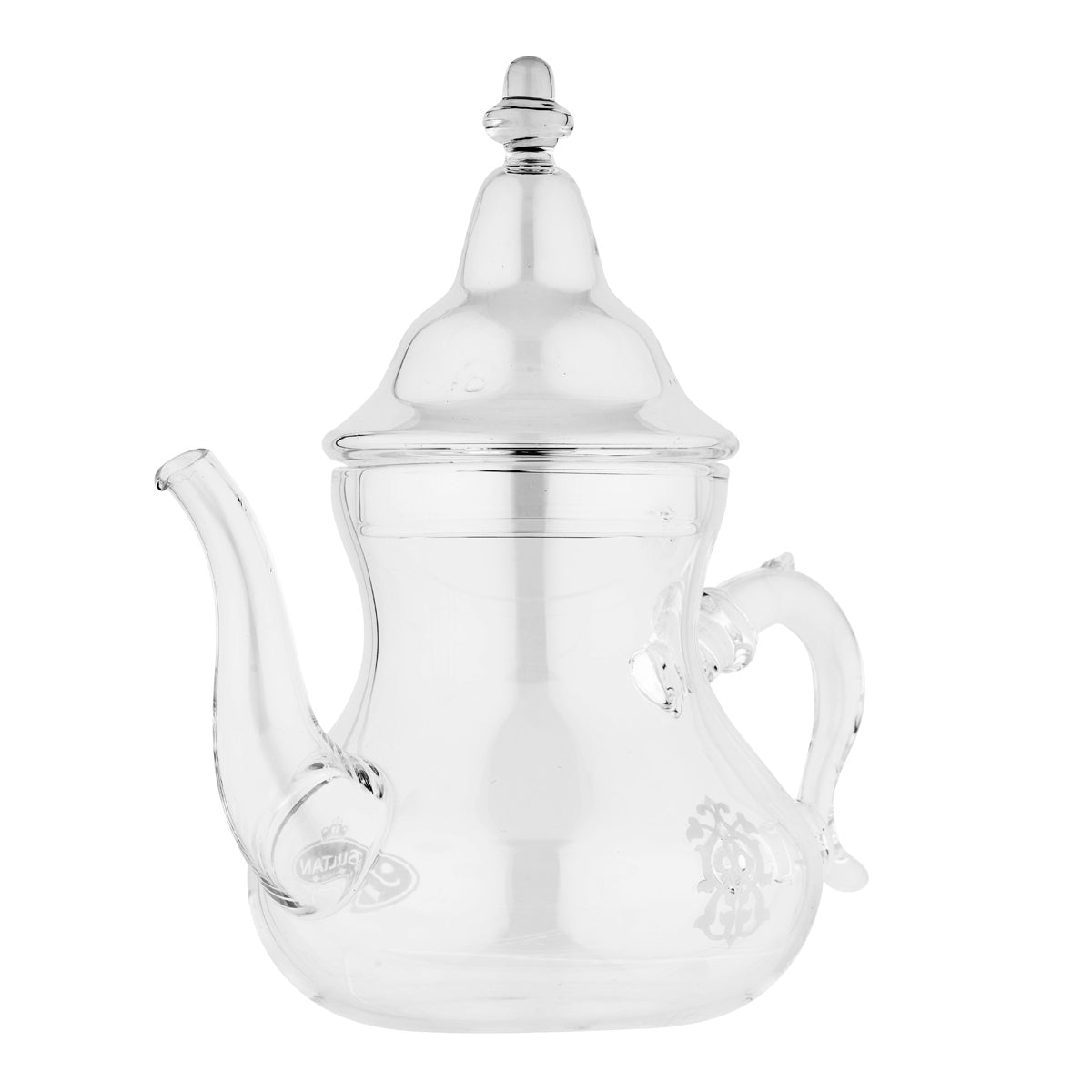 Moroccan Glass Teapot Set with 2 Glass Cups