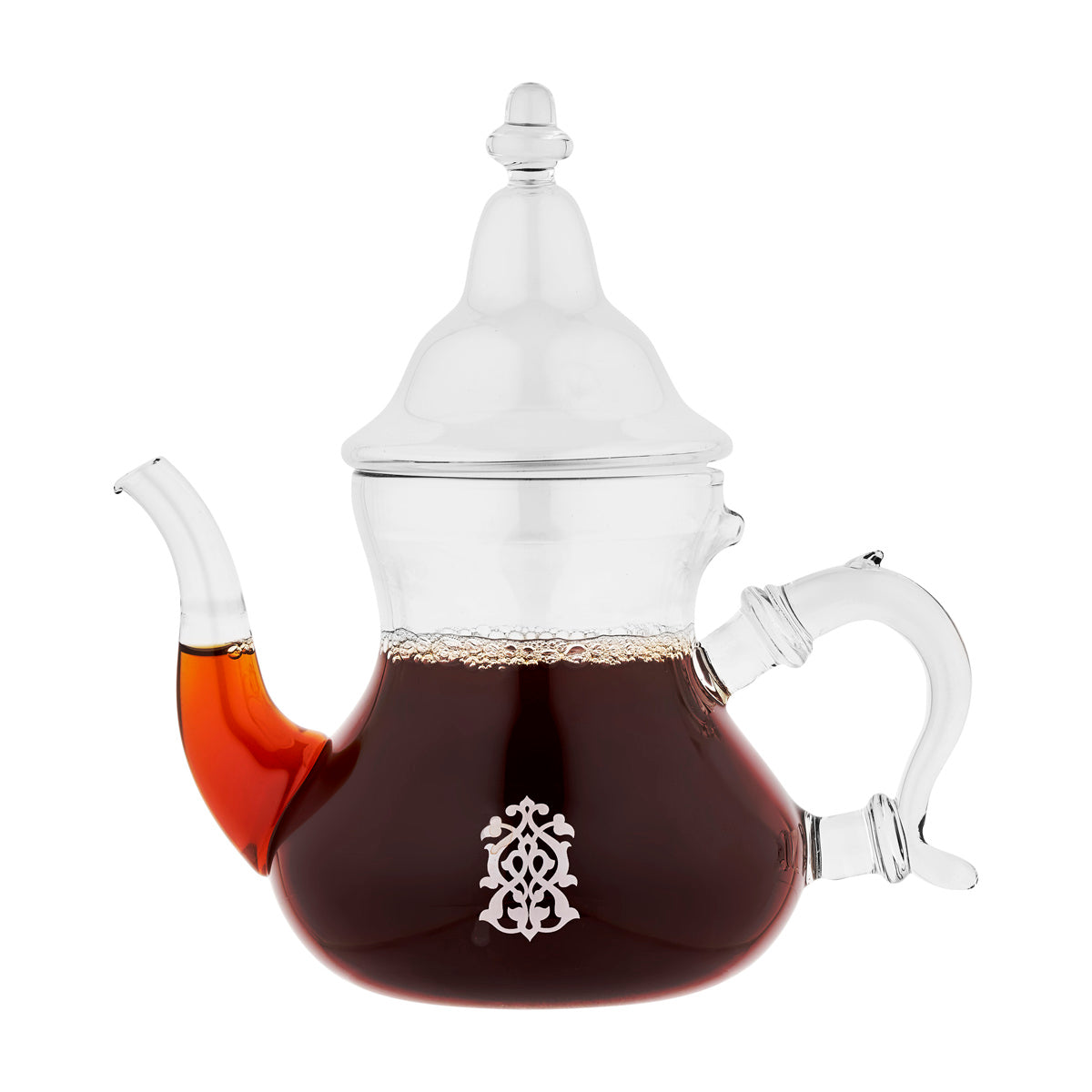 Moroccan Glass Teapot Set with 2 Glass Cups