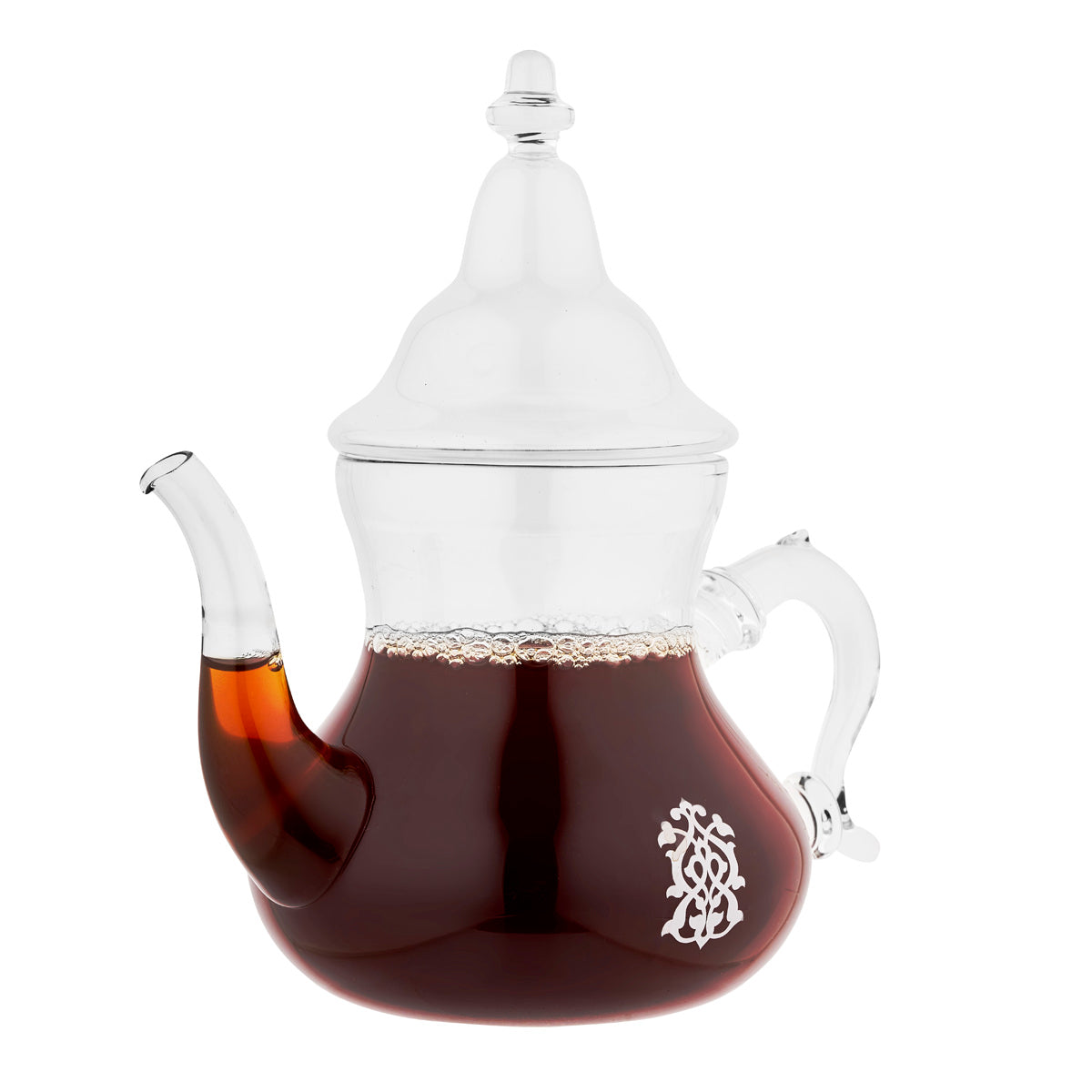 Moroccan Glass Teapot Set with 2 Glass Cups